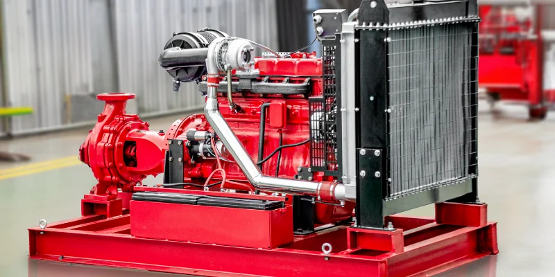 Fire pump Jakarta jenis diesel.