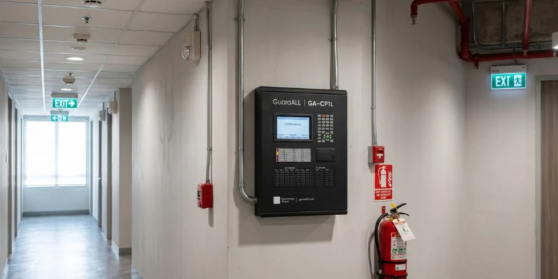 Instalasi fire alarm system untuk gedung.