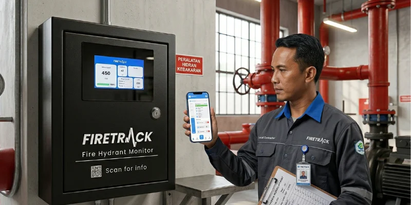 Panel kontrol sistem hydrant pemadam kebakaran.