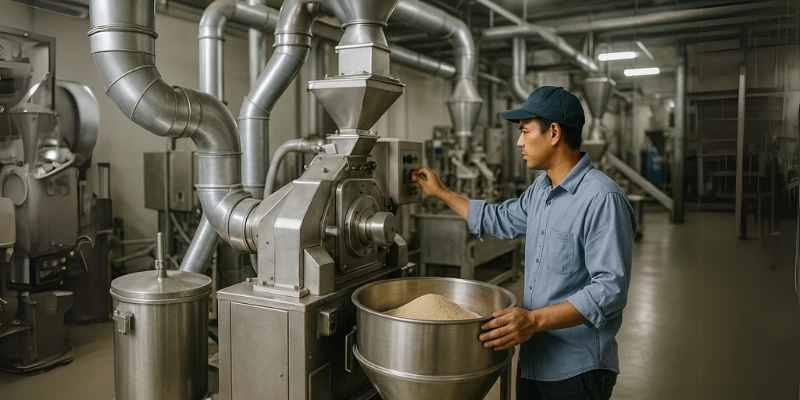 Proses produksi industri agribisnis.
