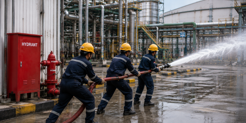 Sistem proteksi kebakaran hydrant.