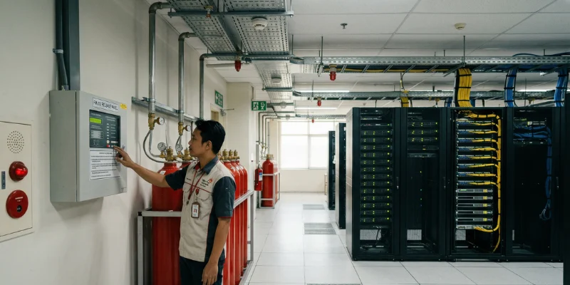 Standar perlindungan kebakaran data center Patigeni.