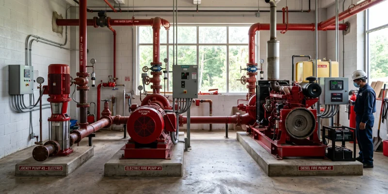 Standar pompa hydrant gedung.